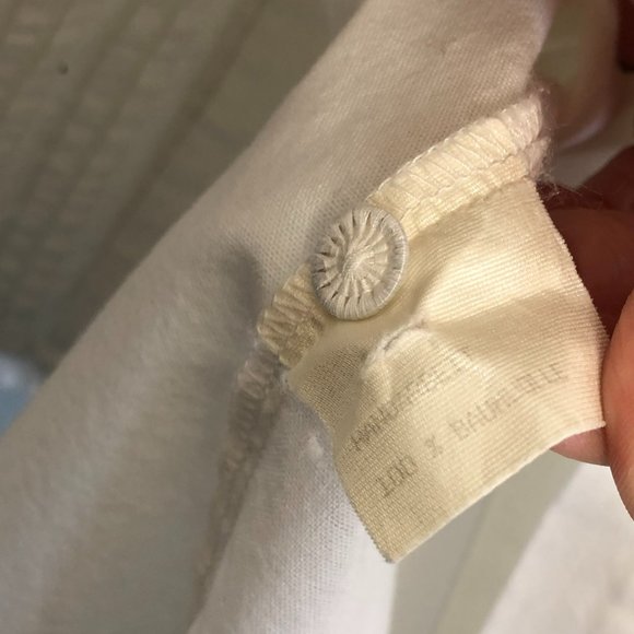 Vintage Gossl Germany Hand Embroidered White Button Down Shirt Blue 38 S - Picture 5 of 8